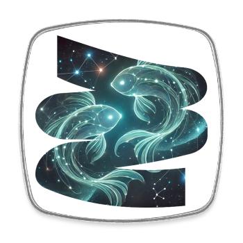 Fisch-T-Shirt, Sternenzeichen Konstellation - Viereckiger Kühlschrankmagnet - Weiß - Vorne