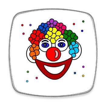 The_clown - Viereckiger Kühlschrankmagnet - Weiß - Vorne