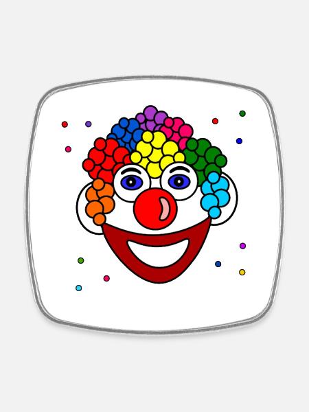 The_clown - Square fridge magnet - white