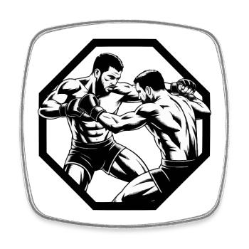 Octagon Fighters MMA Battle - Square fridge magnet - white - Front