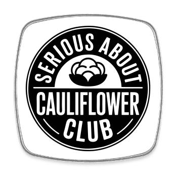 Cauliflower serious about cauliflowers - Square fridge magnet - white - Front