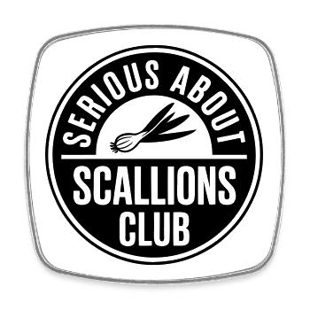 Spring onions - Serious about scallions club - Square fridge magnet - white - Front