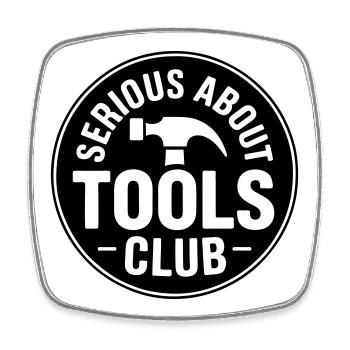 Serious about tools club - Square fridge magnet - white - Front