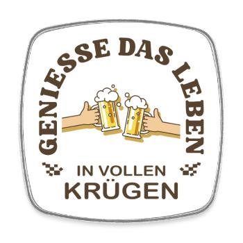 Enjoy Life – Cheers Beer Mug Saying - Square fridge magnet - white - Front