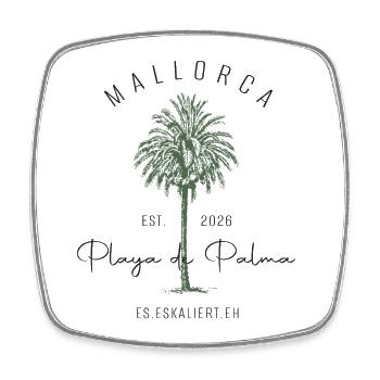 Mallorca Palmenlogo est. 2026 - Viereckiger Kühlschrankmagnet - Weiß - Vorne