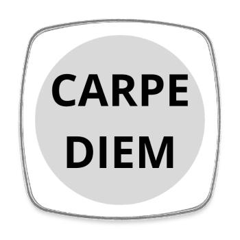 Carpe Diem - Viereckiger Kühlschrankmagnet - Weiß - Vorne