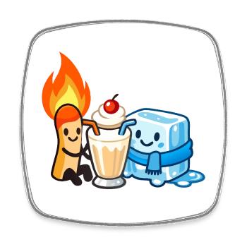 Opposites Sip Together - Square fridge magnet - white - Front