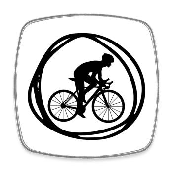 Radfahrer - Viereckiger Kühlschrankmagnet - Weiß - Vorne
