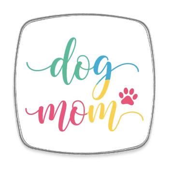 Maman de chien - Design coloré de maman de chien - Magnet carré - blanc - Devant