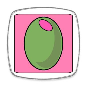 Pink Olives Love - Square fridge magnet - white - Front