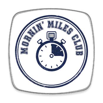 Mile Club Stoppuhr-Emblem - Viereckiger Kühlschrankmagnet - Weiß - Vorne