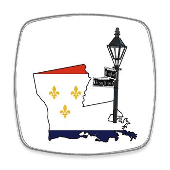 New Orleans Coole Karte USA Mardi Gras - Viereckiger Kühlschrankmagnet - Weiß - Vorne