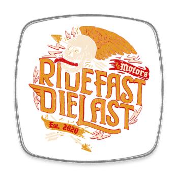 Ride Fast - Viereckiger Kühlschrankmagnet - Weiß - Vorne