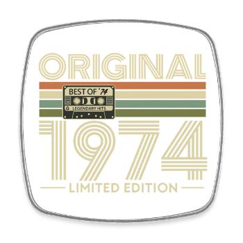 Originale Retro-Hits von 1974 - Viereckiger Kühlschrankmagnet - Weiß - Vorne
