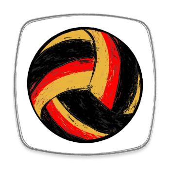 Volleyball Ball 06_DE01vt02 - Viereckiger Kühlschrankmagnet - Weiß - Vorne
