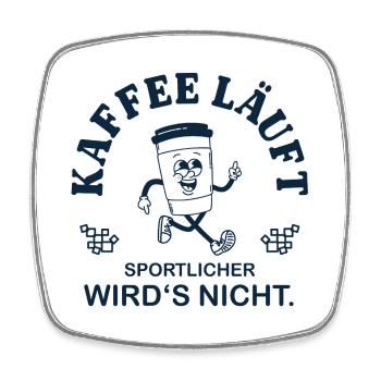 Coffee is running – it doesn't get any sportier vintage - Square fridge magnet - white - Front