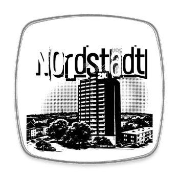 Dortmund Nordstadt stilisiert  - Viereckiger Kühlschrankmagnet - Weiß - Vorne