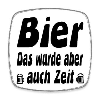 Bier - Viereckiger Kühlschrankmagnet - Weiß - Vorne