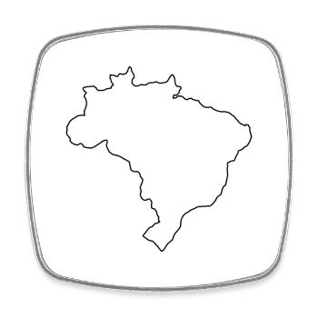 Brasilien-Karte - Viereckiger Kühlschrankmagnet - Weiß - Vorne