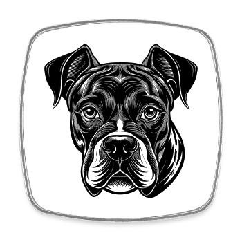 Boxerhund - Viereckiger Kühlschrankmagnet - Weiß - Vorne