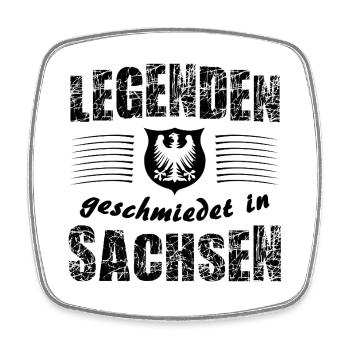Geboren in Sachsen Deutschland - Viereckiger Kühlschrankmagnet - Weiß - Vorne