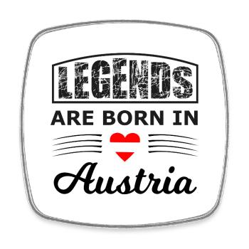 Legenden geboren in Österreich - Viereckiger Kühlschrankmagnet - Weiß - Vorne