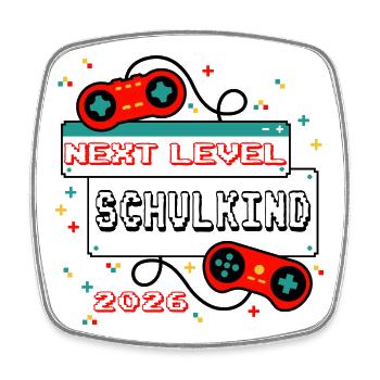 NEXT LEVEL: SCHOOLCHILD 2026 - Gaming Controller - Square fridge magnet - white - Front