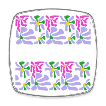 Abstrakte Kunst Blumen - Viereckiger Kühlschrankmagnet - Weiß - Vorne