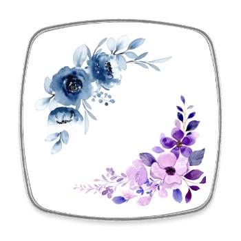2 Blumensträuße - Viereckiger Kühlschrankmagnet - Weiß - Vorne