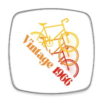 Vintage 1966 - Viereckiger Kühlschrankmagnet - Weiß - Vorne