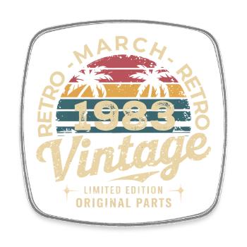 Born in March 1983 edition 1983 Vintage March 1983 - Square fridge magnet - white - Front
