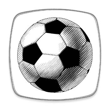 Black and White Sketch Balloon - Square fridge magnet - white - Front