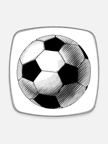 Black and White Sketch Balloon - Square fridge magnet - white