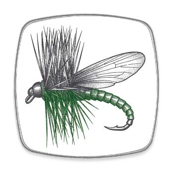 The Master's Fly - Square fridge magnet - white - Front