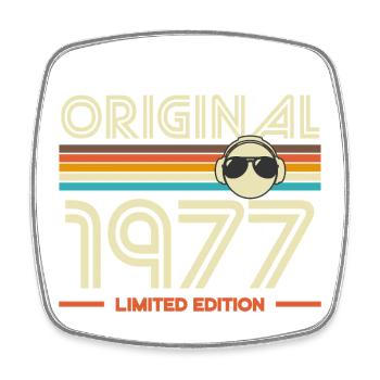 Originale limitierte Ausgabe von 1977 - Viereckiger Kühlschrankmagnet - Weiß - Vorne