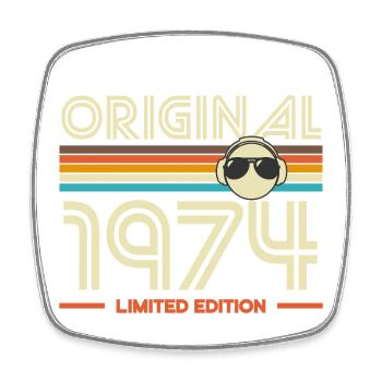 Original 1974 Limited Edition Retro - Square fridge magnet - white - Front