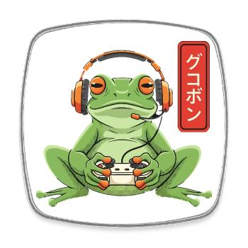 Joueur japonais grenouille Art Hommes Femmes Garçons Drôles - Magnet carré - blanc - Devant