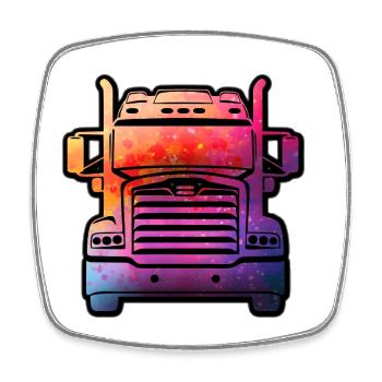 Super camion - Magnet carré - blanc - Devant
