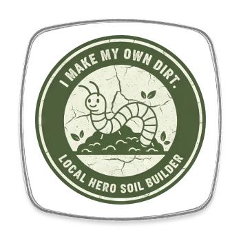 Earthworm Soil Conditioner for Horticulture Compost - Square fridge magnet - white - Front