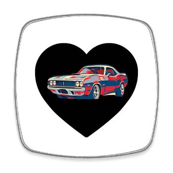 Voiture - Magnet carré - blanc - Devant