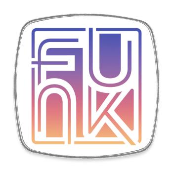 Funk Musik - Viereckiger Kühlschrankmagnet - Weiß - Vorne