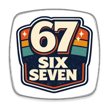 67 Six Seven Meme Drôle Cadeau - Magnet carré - blanc - Devant