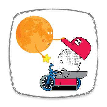 Sun Gift to Rider on Wheels - Square fridge magnet - white - Front