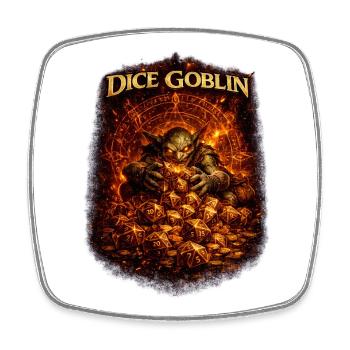 Dice Goblin T-Shirt – Dice & Role Play - Square fridge magnet - white - Front