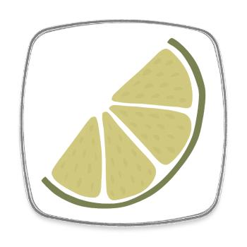 Lime Slice Minimalist Lime - Square fridge magnet - white - Front