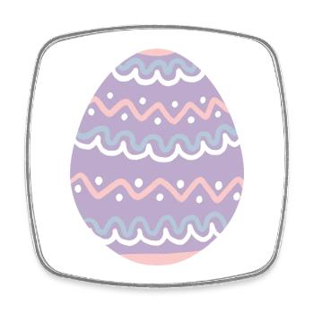 Œuf de Pâques ondulé pastel - Magnet carré - blanc - Devant