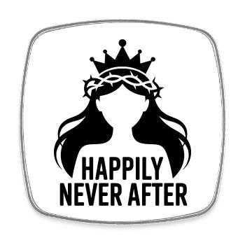 Happily Never After Silhouette Prinzessin - Viereckiger Kühlschrankmagnet - Weiß - Vorne