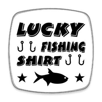 Angling - Square fridge magnet - white - Front
