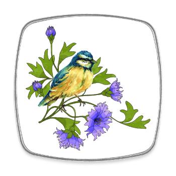 Bunter Vogel - Viereckiger Kühlschrankmagnet - Weiß - Vorne