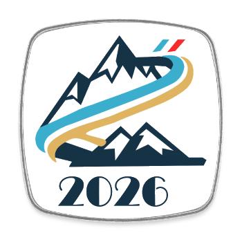 Emblème du Sentier de la Montagne 2026 - Magnet carré - blanc - Devant